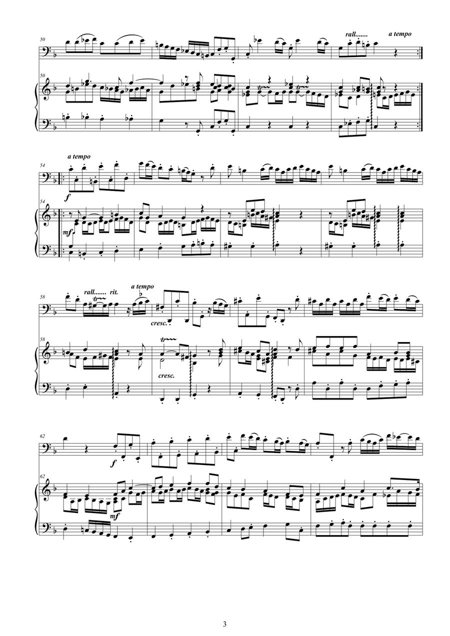 Vivaldi - Cello Sonata No.2 in F major Op.14 RV 41 for Cello and Cembalo (or Piano) String Duet scores gallery preview page 3