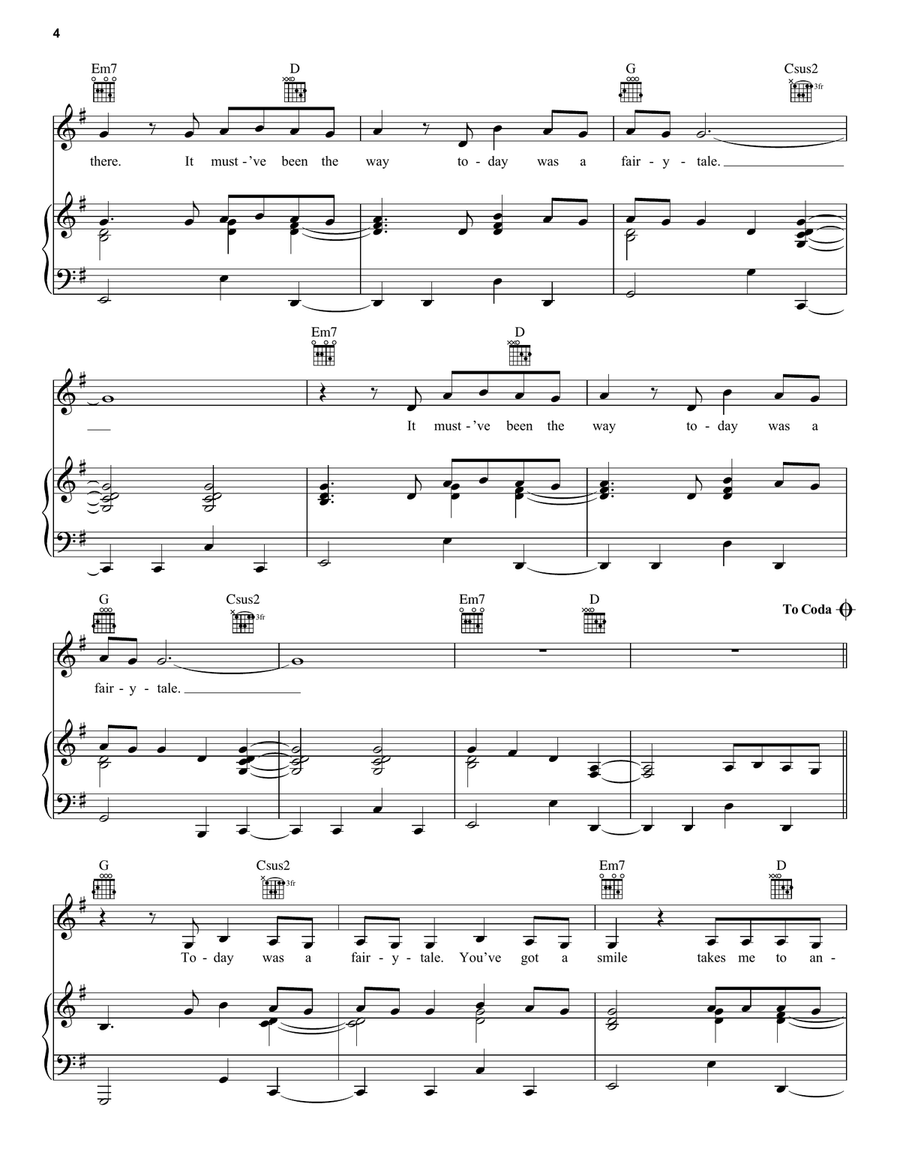 Today Was A Fairytale Acoustic Guitar scores gallery preview page 4