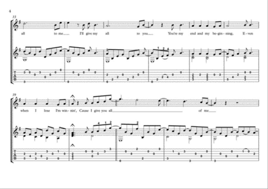 All Of Me Guitar Tablature scores gallery preview page 4