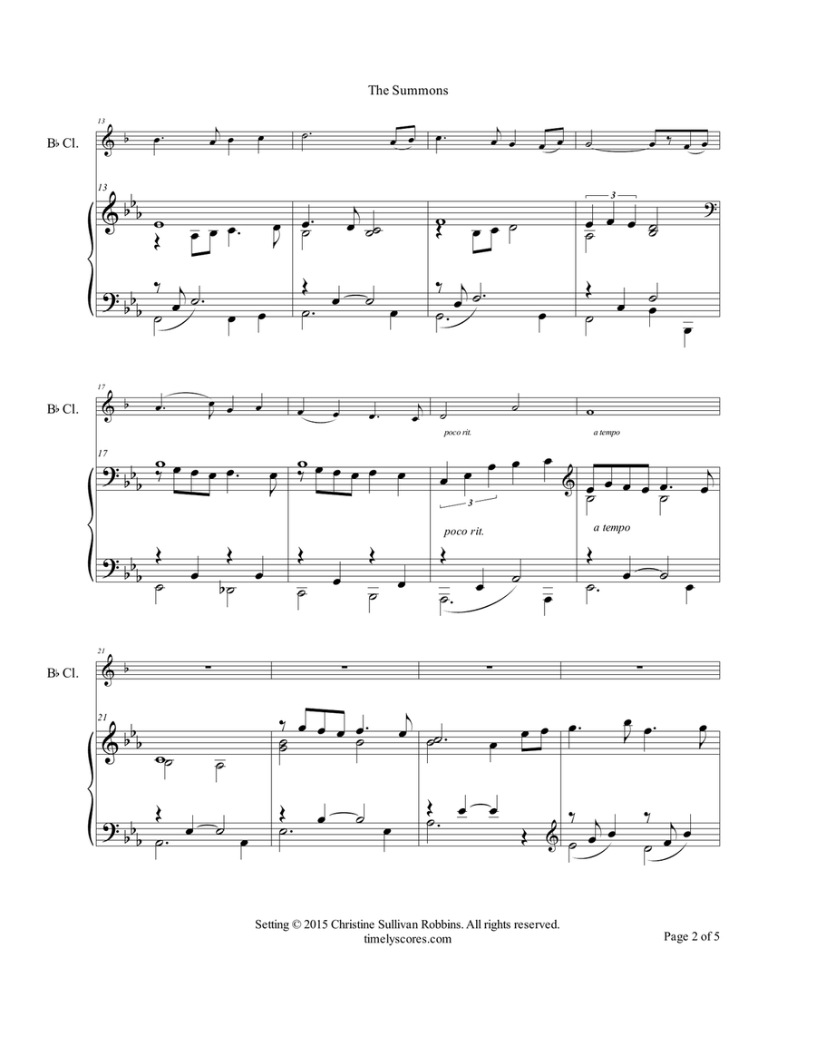 The Summons Clarinet Solo scores gallery preview page 2