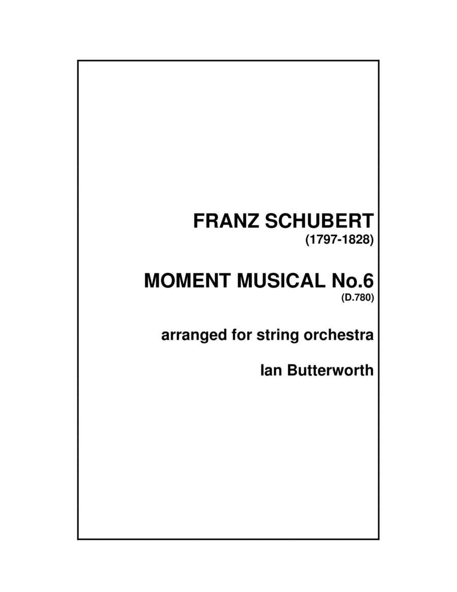 SCHUBERT Moment Musical No.6 image number null