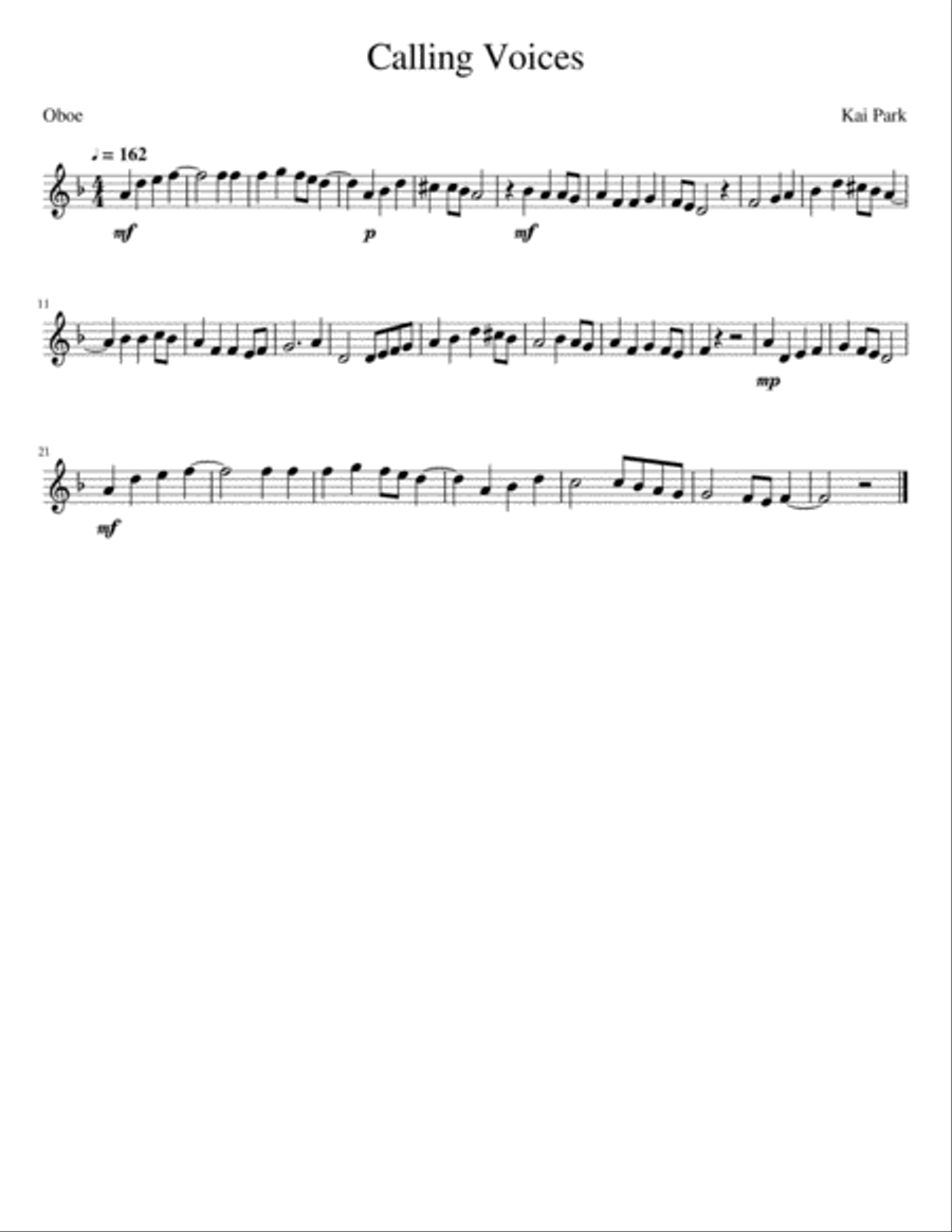 Calling Voices Calling Voices Voice scores gallery preview page 1