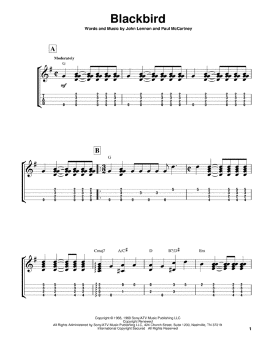 Blackbird Ukulele scores gallery preview page 1