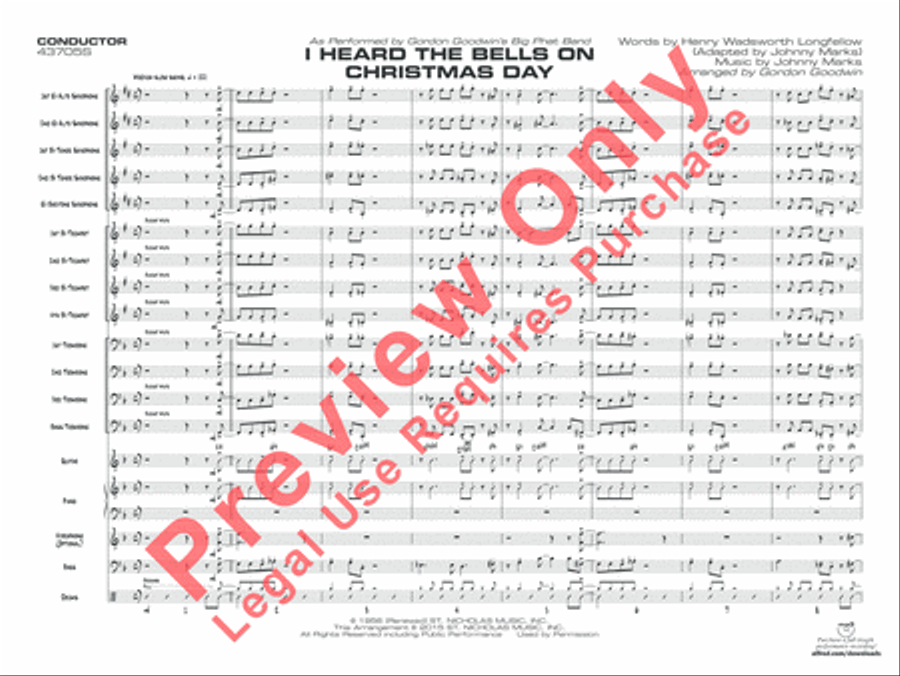I Heard the Bells on Christmas Day Jazz Ensemble scores gallery preview page 2