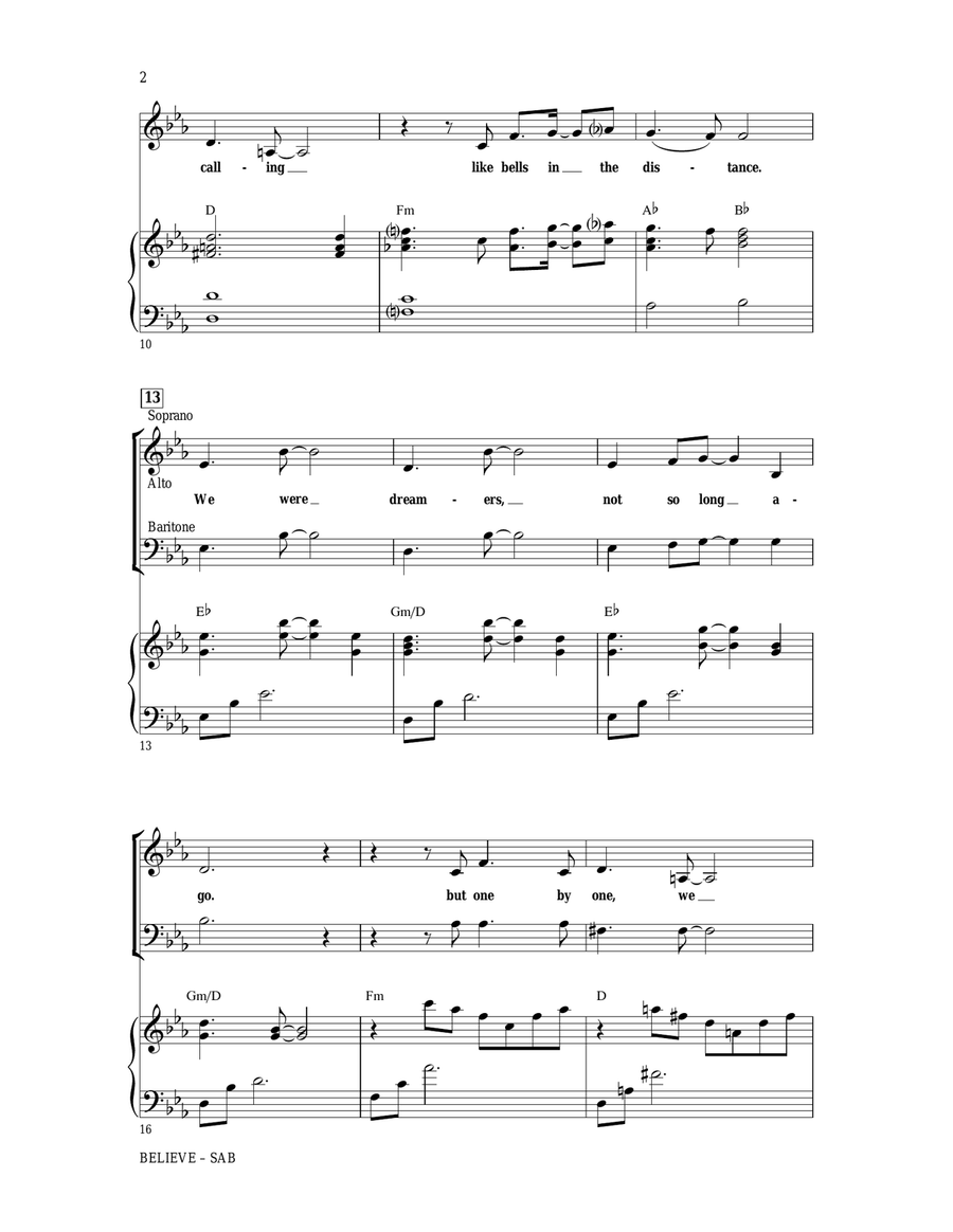 Believe (from The Polar Express) (arr. Mac Huff) 3-Part scores gallery preview page 2