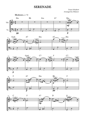 Serenade | Ständchen | Schubert | violin and cello duet | chords