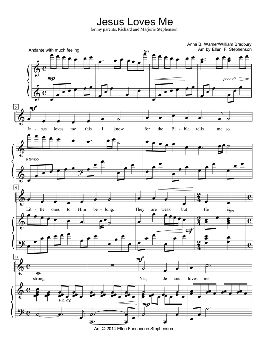 Jesus Loves Me (voice and piano) Piano, Vocal scores gallery preview page 1