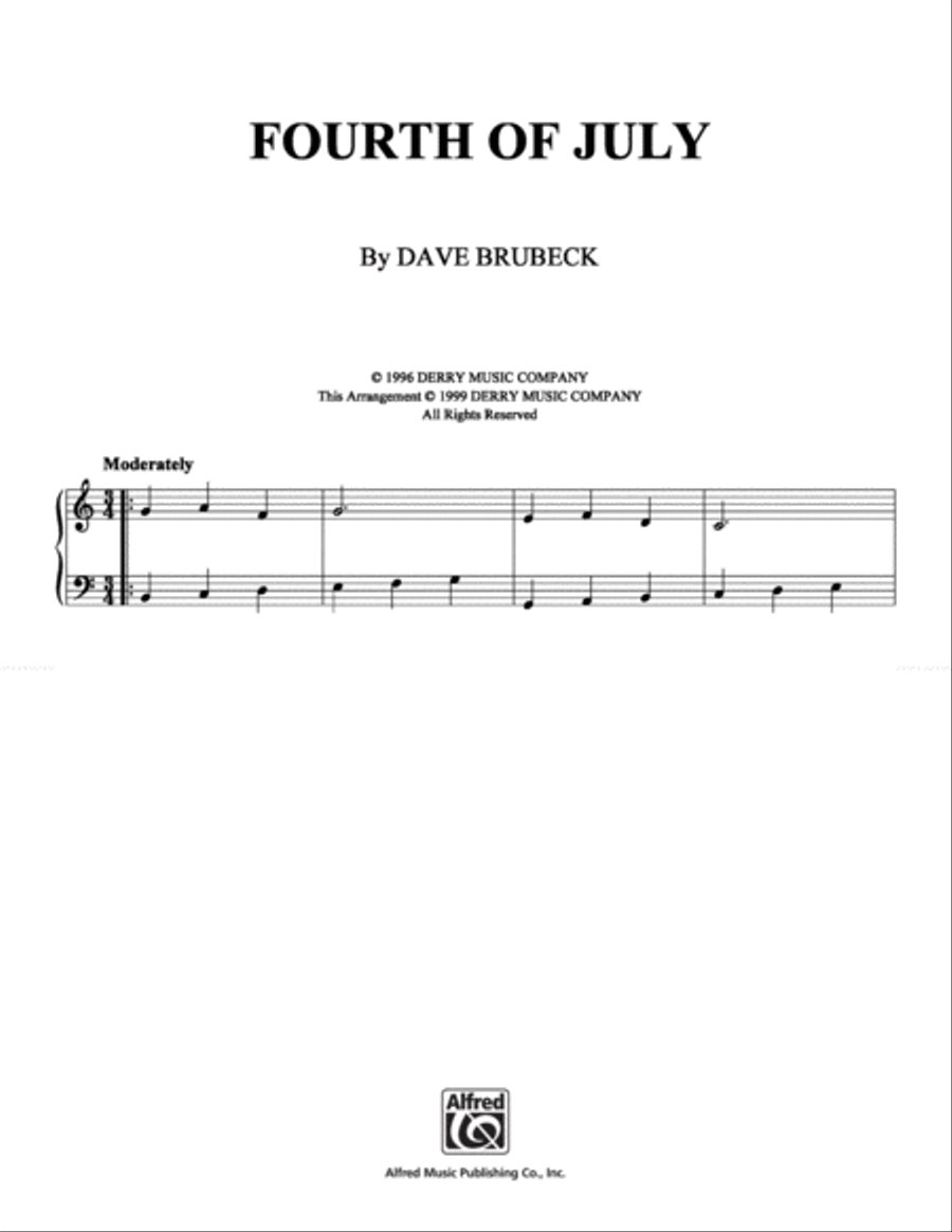 Fourth Of July Piano Solo scores gallery preview page 1