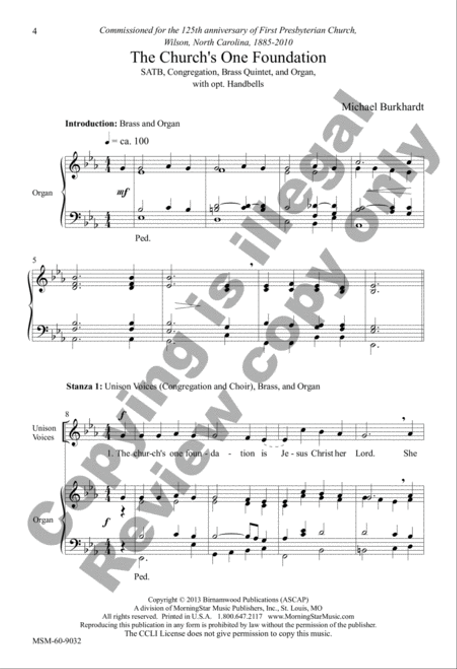 The Church's One Foundation 4-Part scores gallery preview page 3