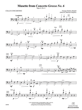 Musette from Concerto Grosso No. 6: Cello Concertino