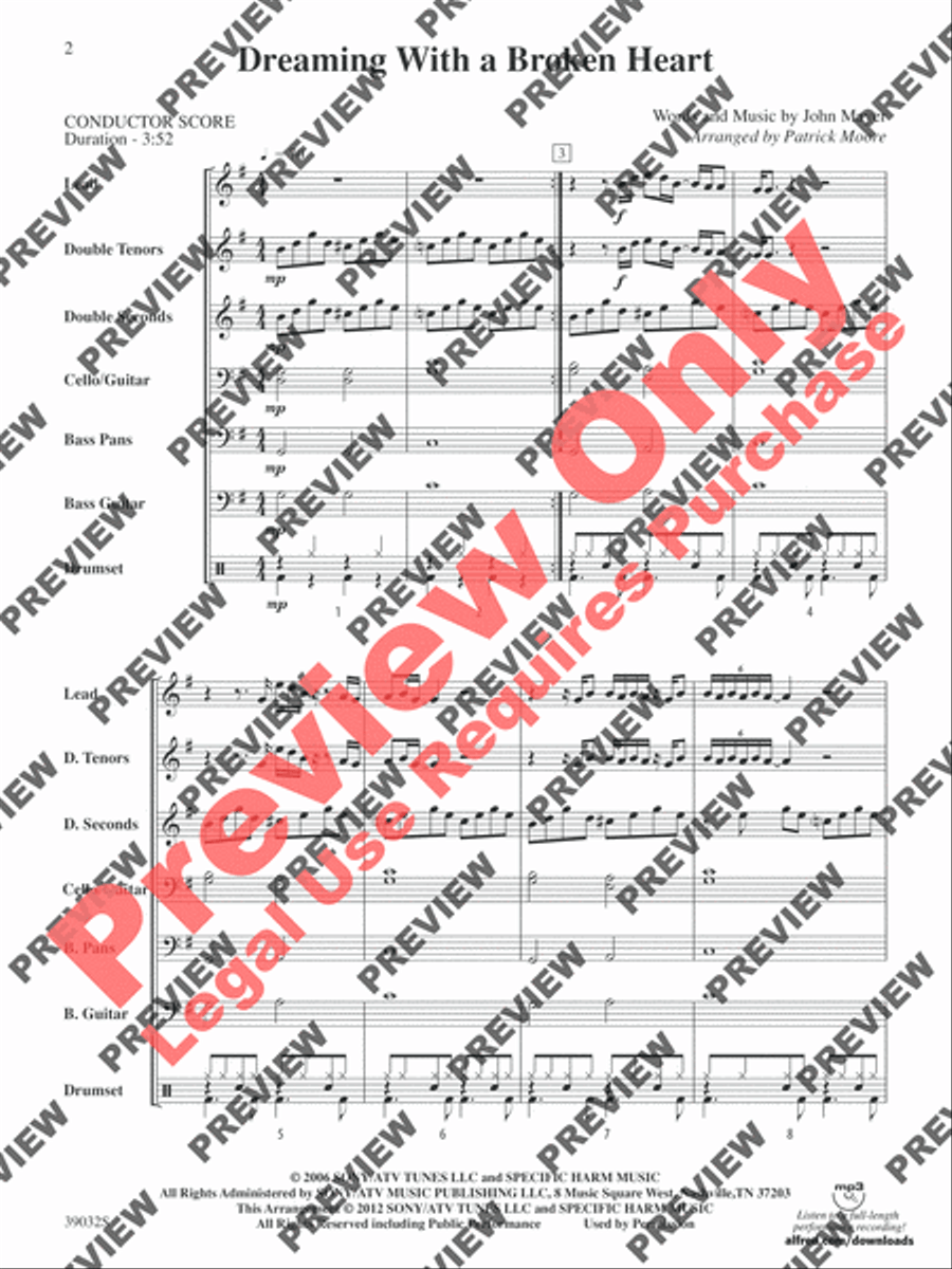 Dreaming with a Broken Heart Steel Drum Band scores gallery preview page 3