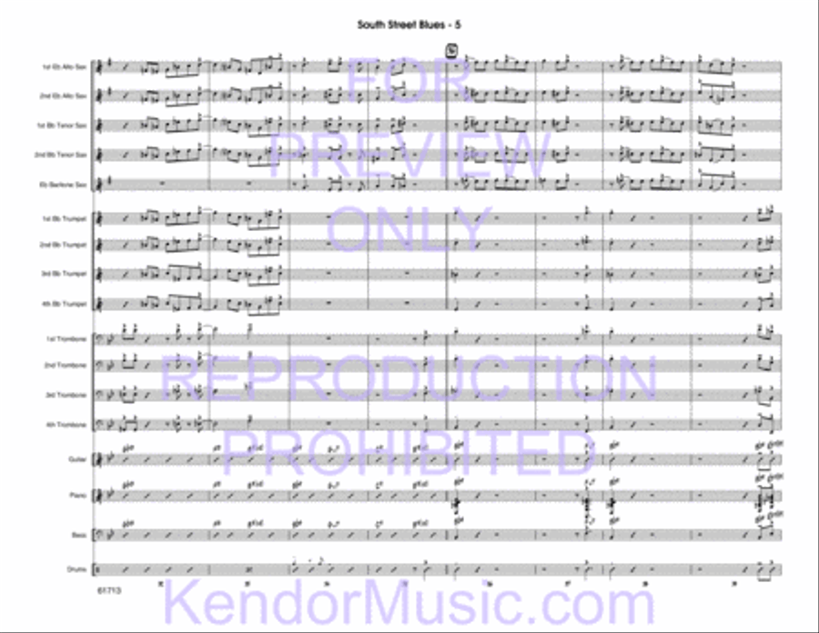 South Street Blues (Full Score) Jazz Ensemble scores gallery preview page 6