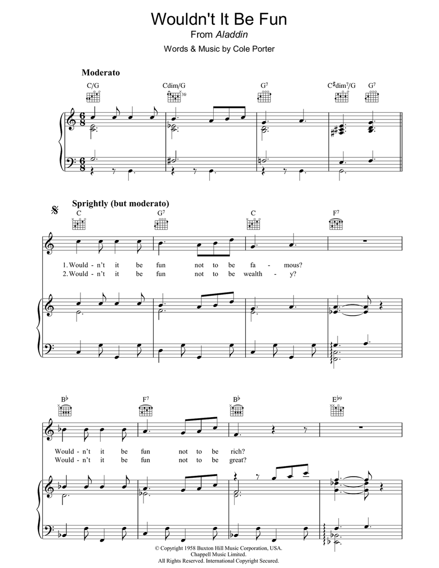 Wouldn't It Be Fun? Guitar scores gallery preview page 1