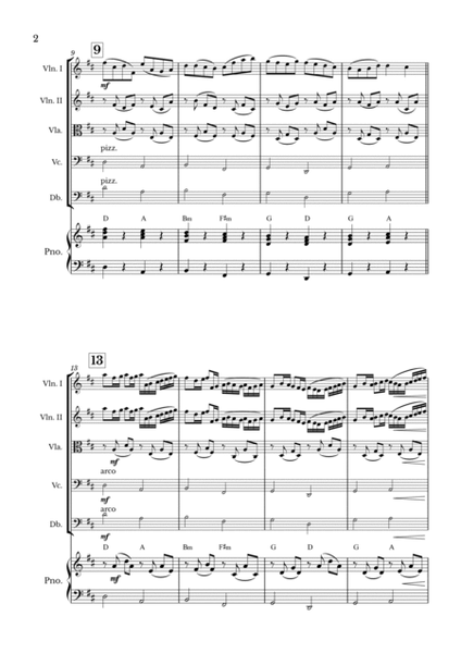 Canon in D for String Quintet and Piano with chords image number null