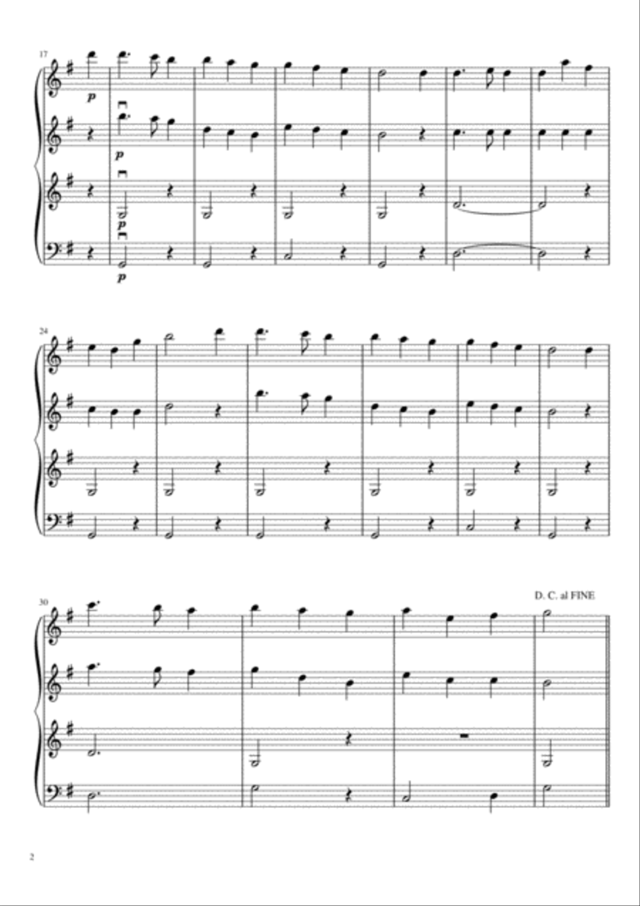 Away in a Manger (three violins and cello) Away in a Manger (three violins and cello) String Quartet scores gallery preview page 3