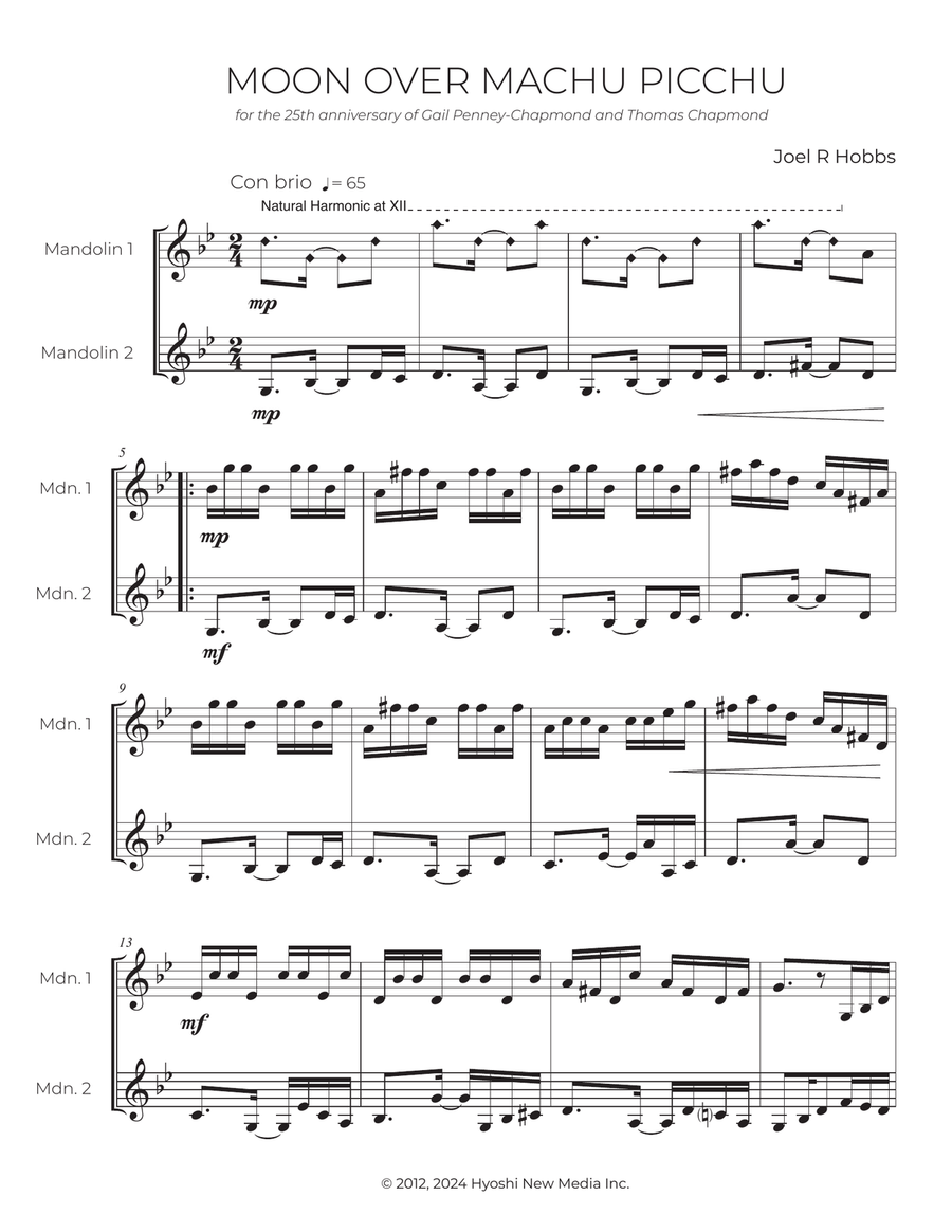 Moon over Machu Picchu Moon over Machu Picchu Chamber Music scores gallery preview page 2
