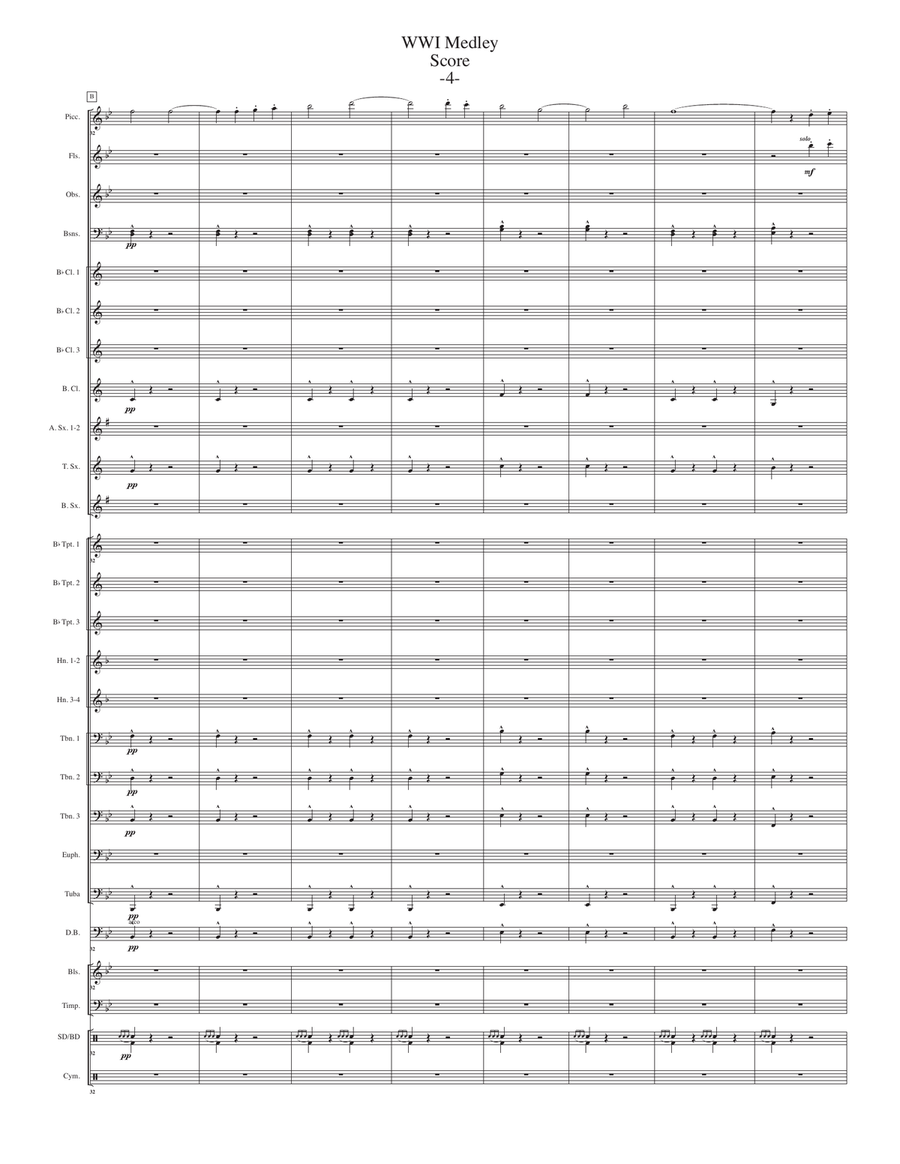 World War I (WWI) Medley for Concert Band Concert Band scores gallery preview page 6