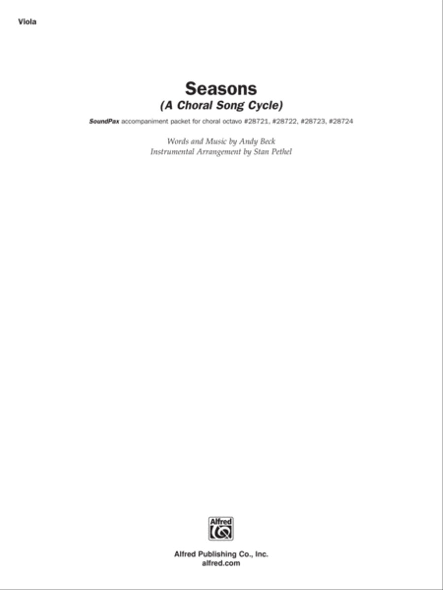 Seasons (A Choral Song Cycle): Viola Part scores gallery preview page 1