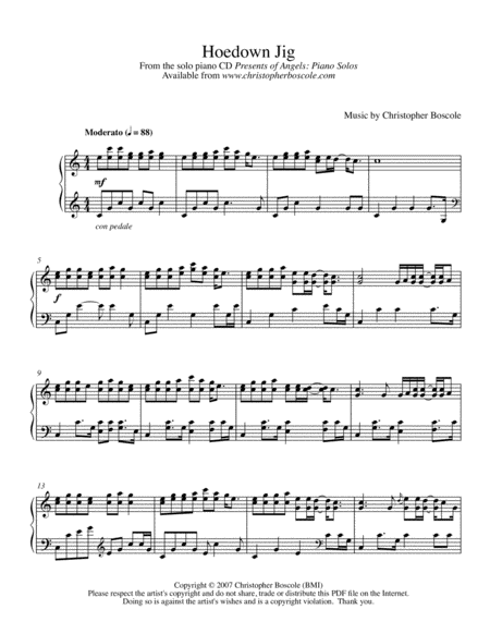 Hoedown Jig Piano Solo by Christopher Boscole