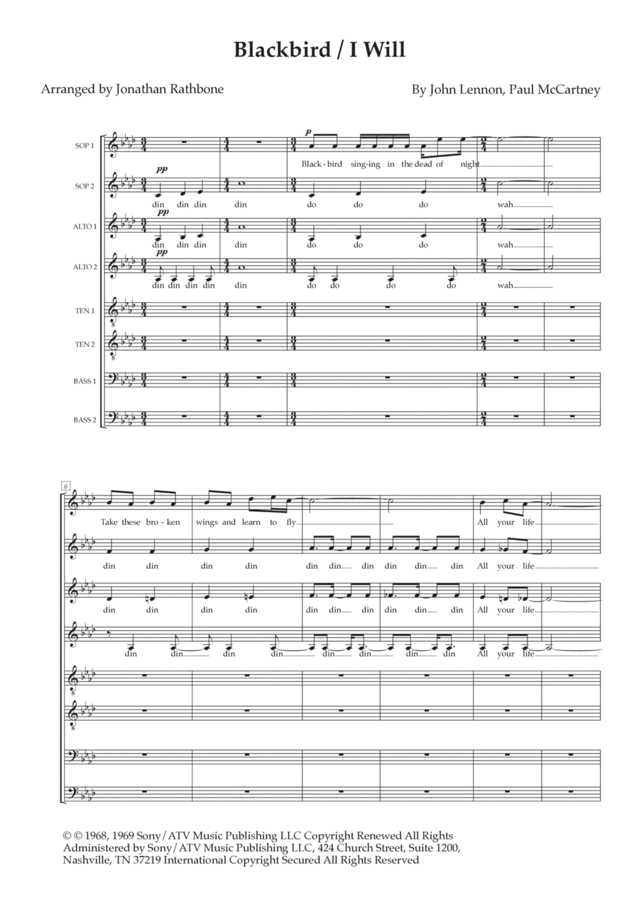 Blackbird Divisi scores gallery preview page 1