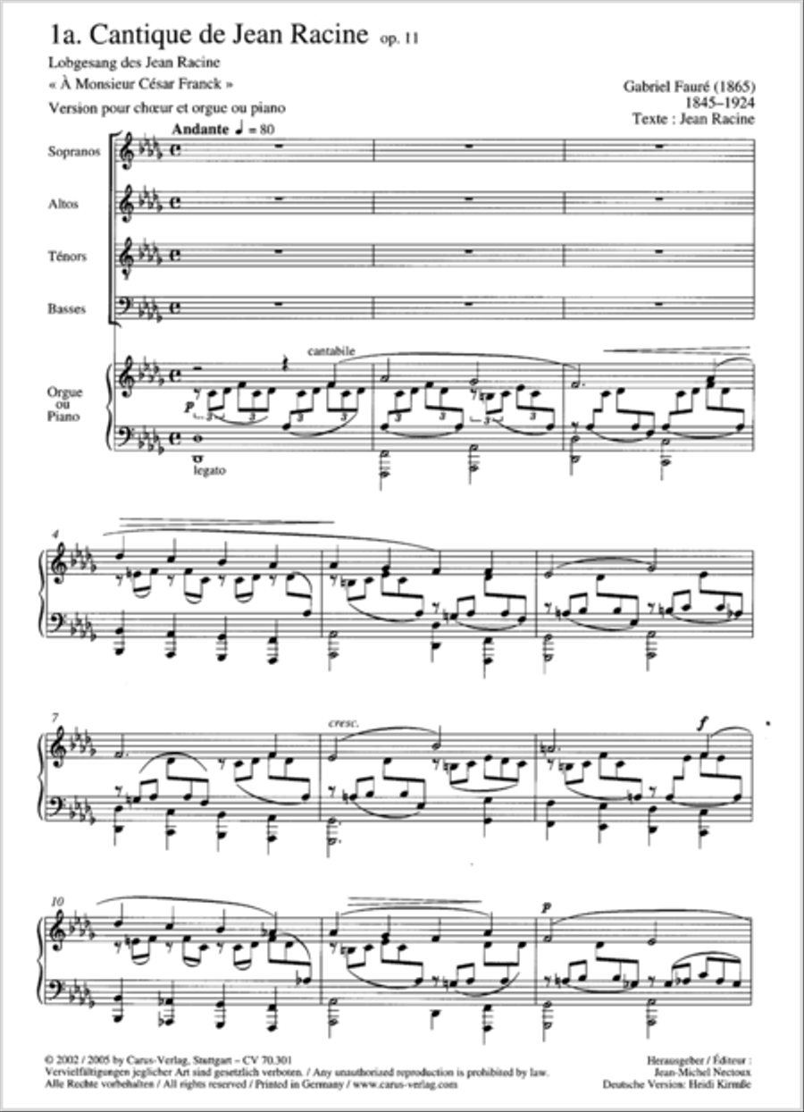 Faure: Sacred music. Complete edition of the shorter sacred music for choir and ensembles Choir scores gallery preview page 2