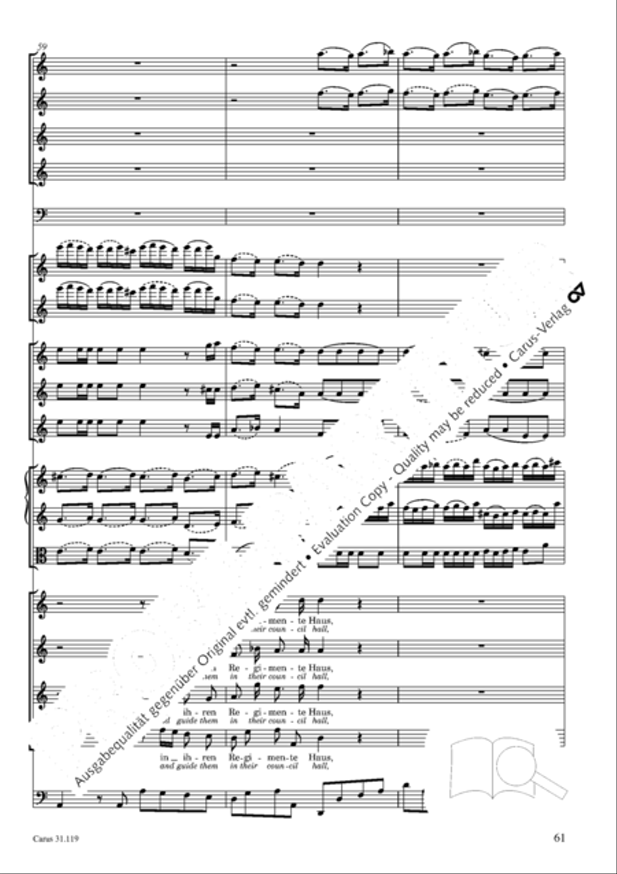 Praise the Lord, O Jerusalem (Preise, Jerusalem, den Herrn) 4-Part scores gallery preview page 62