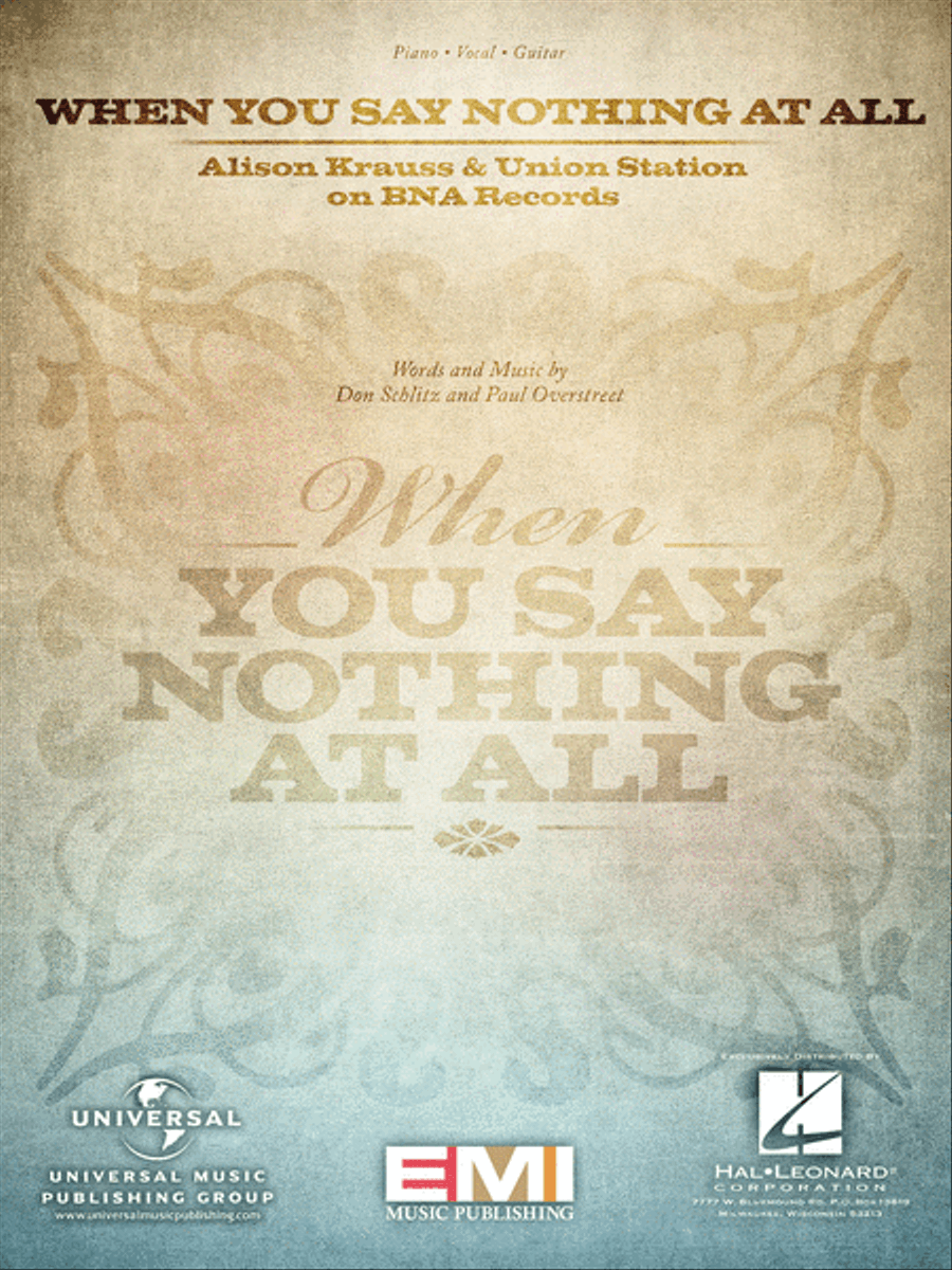 When You Say Nothing At All Piano, Vocal, Guitar scores gallery preview page 1
