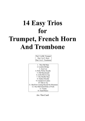 Book cover for 14 Easy Trios For Trumpet, French Horn And Trombone