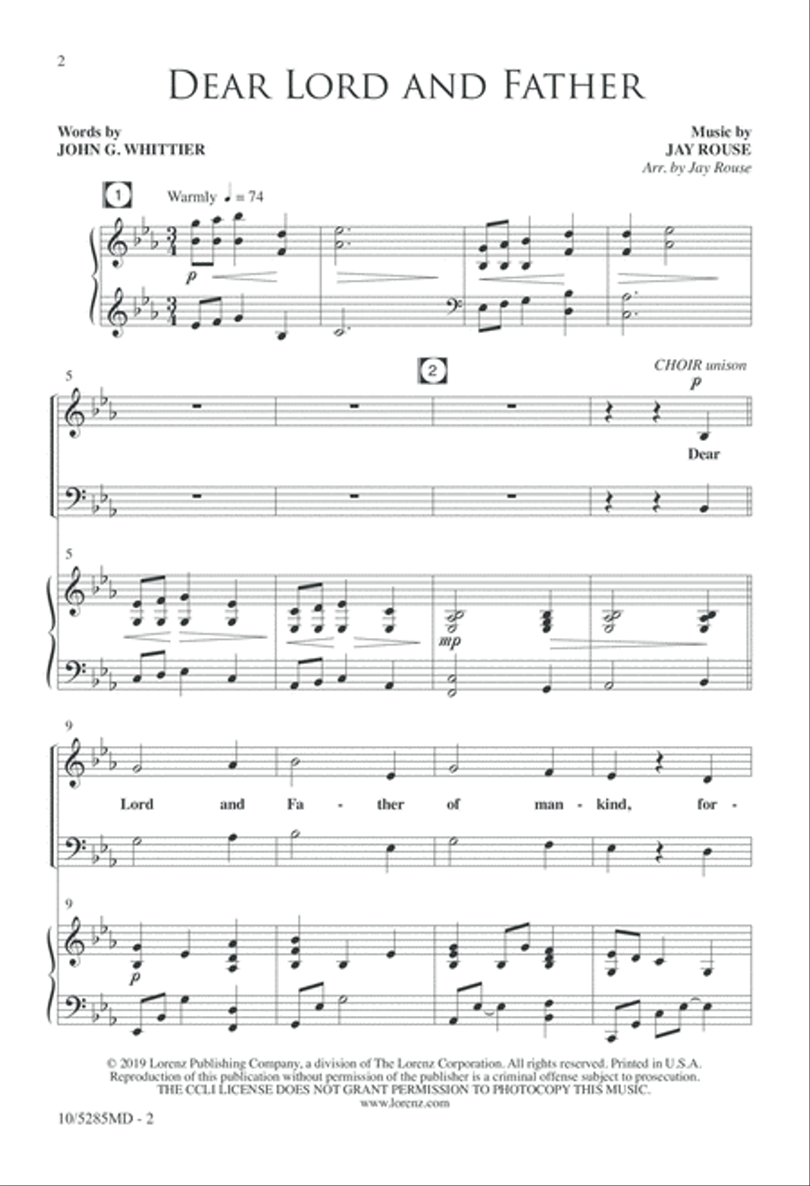 Dear Lord and Father Dear Lord and Father 4-Part scores gallery preview page 2