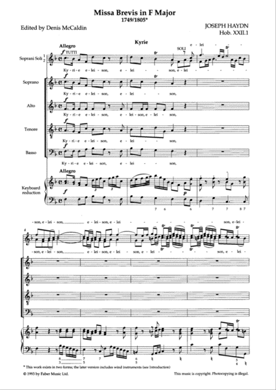 Missa Brevis in F 4-Part scores gallery preview page 2