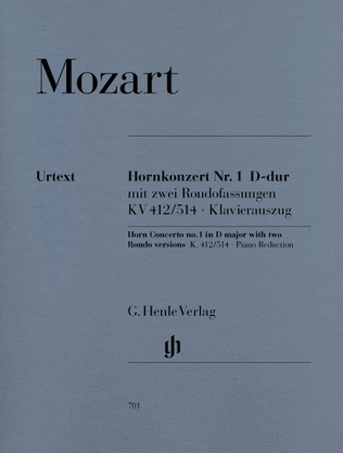 Book cover for Concerto for Horn and Orchestra No. 1 in D Major, K.412/514