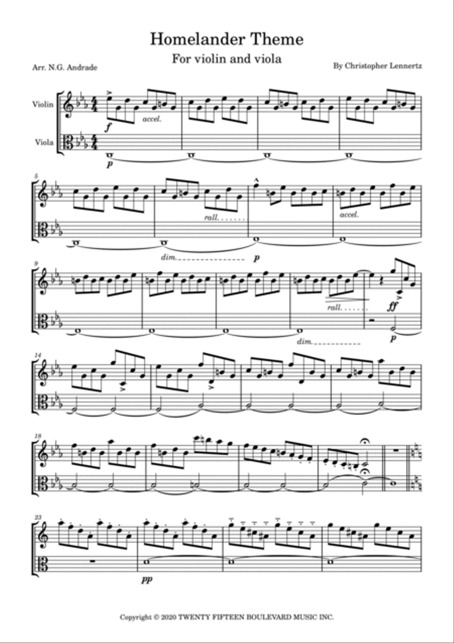 Homelander In Hallway String Duet scores gallery preview page 2