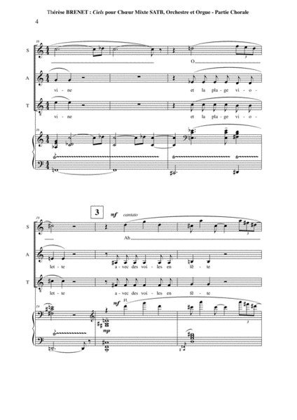 Thérèse Brenet: Ciels for SATB chorus, orchestra and organ, chorus part