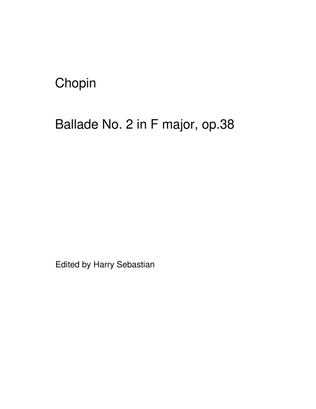 Book cover for Chopin - Ballade no.2 in F, op.38