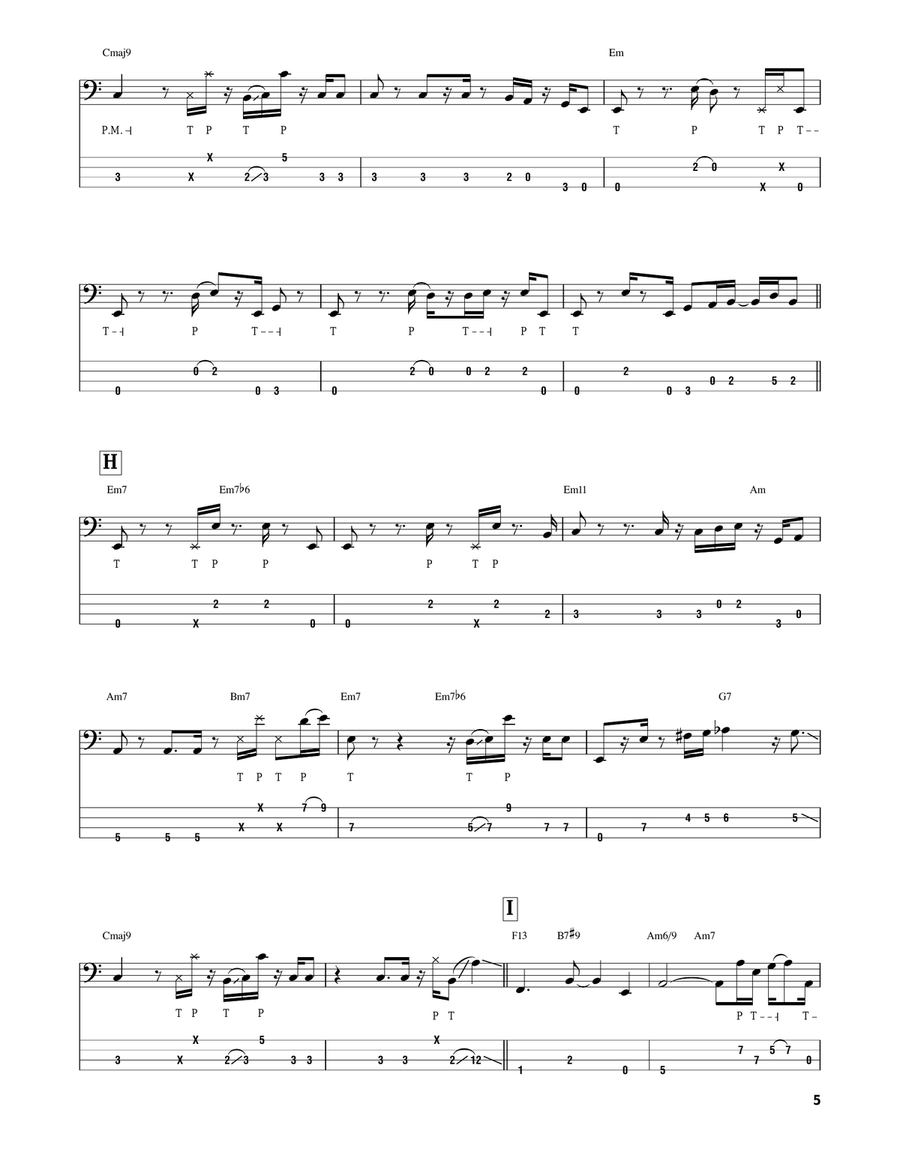 Panther by Marcus Miller - Bass Guitar Tablature - Digital