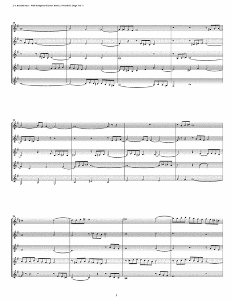 Prelude 11 from Well-Tempered Clavier, Book 2 (Clarinet Quintet) image number null