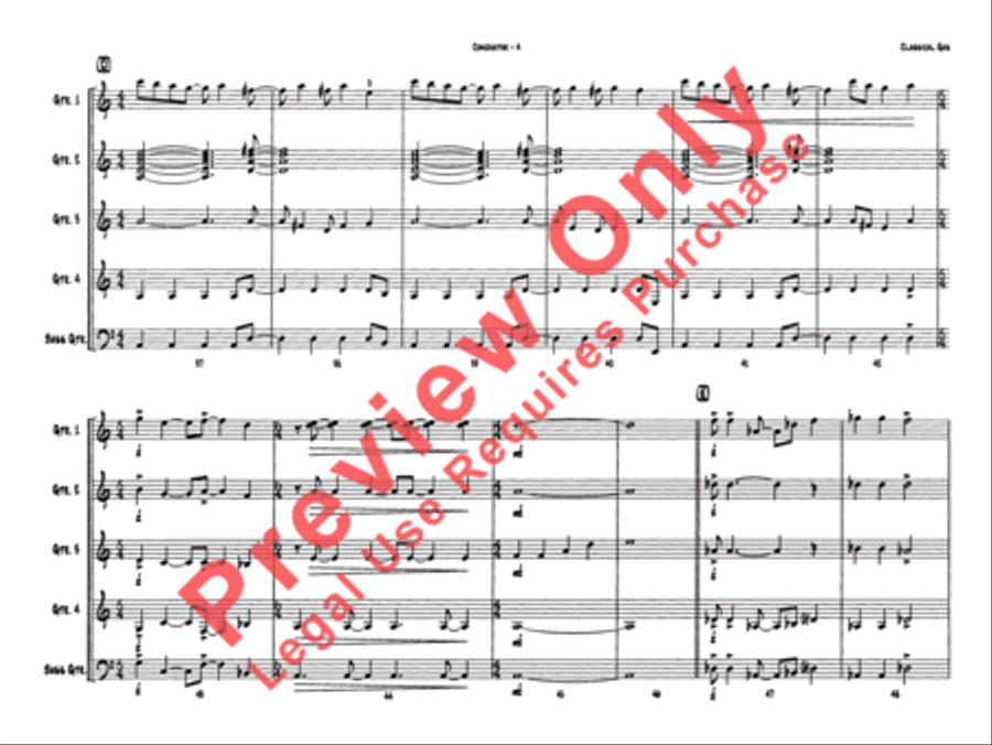 Belwin's 21st Century Guitar Ensemble -- Classical Gas Guitar Ensemble scores gallery preview page 8