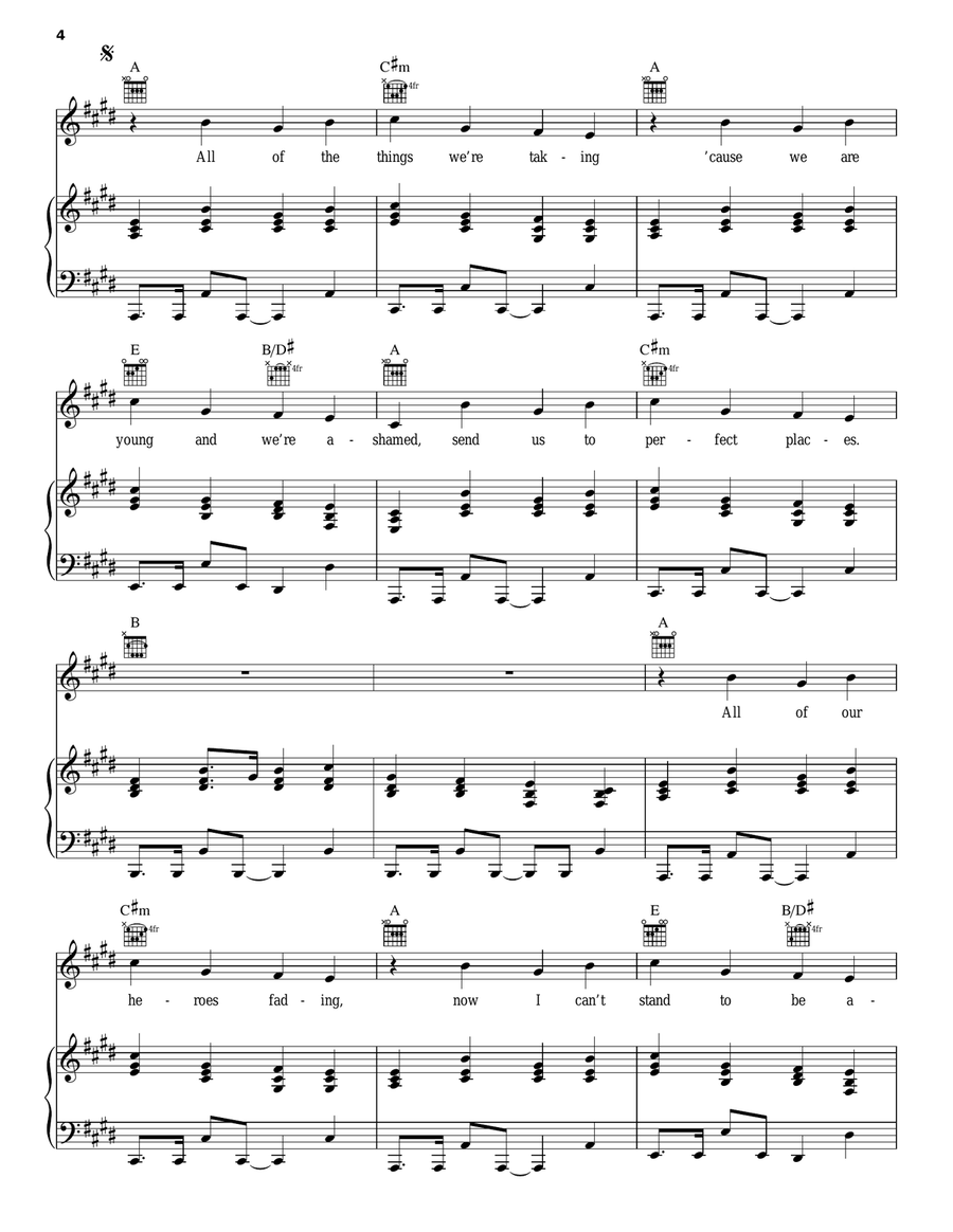 Perfect Places Perfect Places Piano, Vocal, Guitar scores gallery preview page 4
