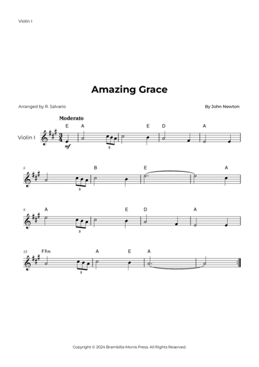 Amazing Grace - String Quartet (With Piano Accompaniment) image number null