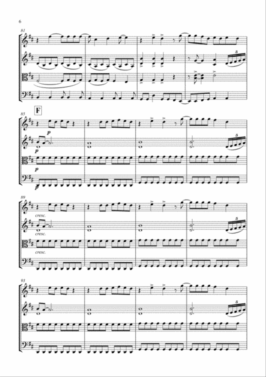 Mamma Mia Mamma Mia String Quartet scores gallery preview page 6
