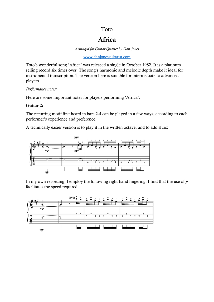 Africa Guitar Ensemble scores gallery preview page 1