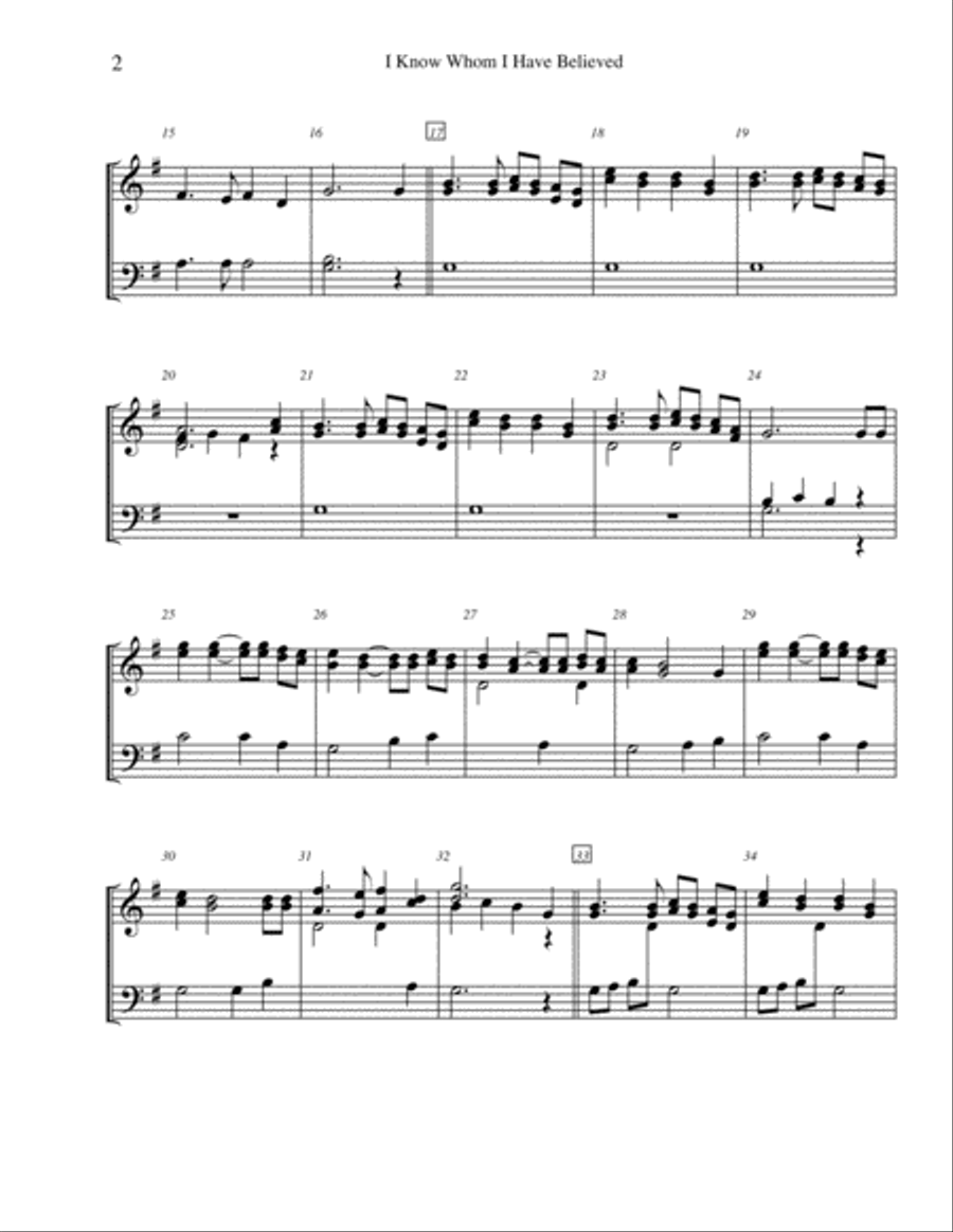 I Know Whom I Have Believed - for 2-octave handbell choir 2-Octaves scores gallery preview page 2