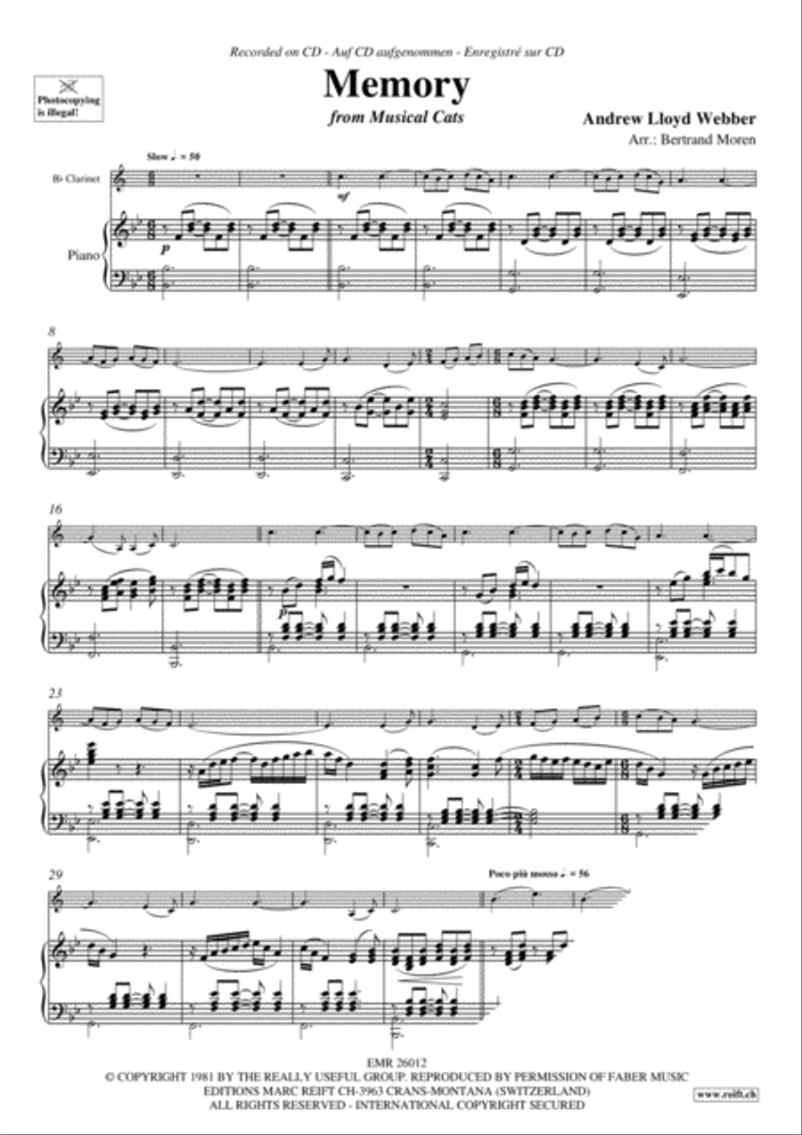 Memory Memory Clarinet Solo scores gallery preview page 4