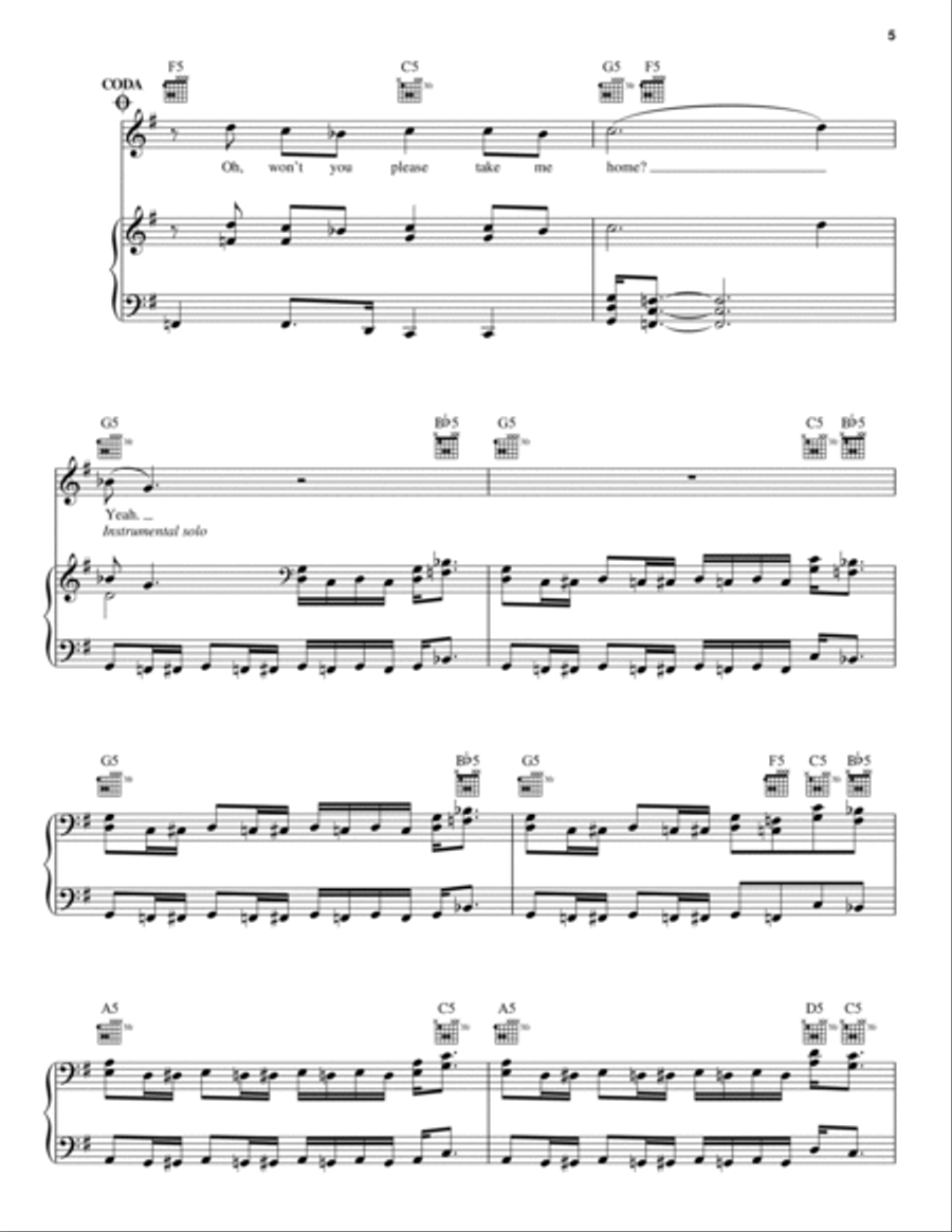 Paradise City Piano, Vocal, Guitar scores gallery preview page 5