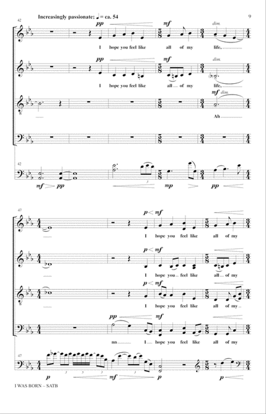 I Was Born 4-Part scores gallery preview page 7