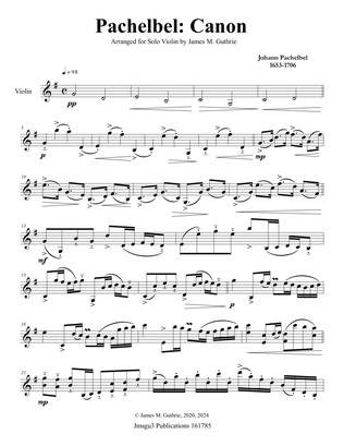 Pachelbel: Canon for Solo Violin
