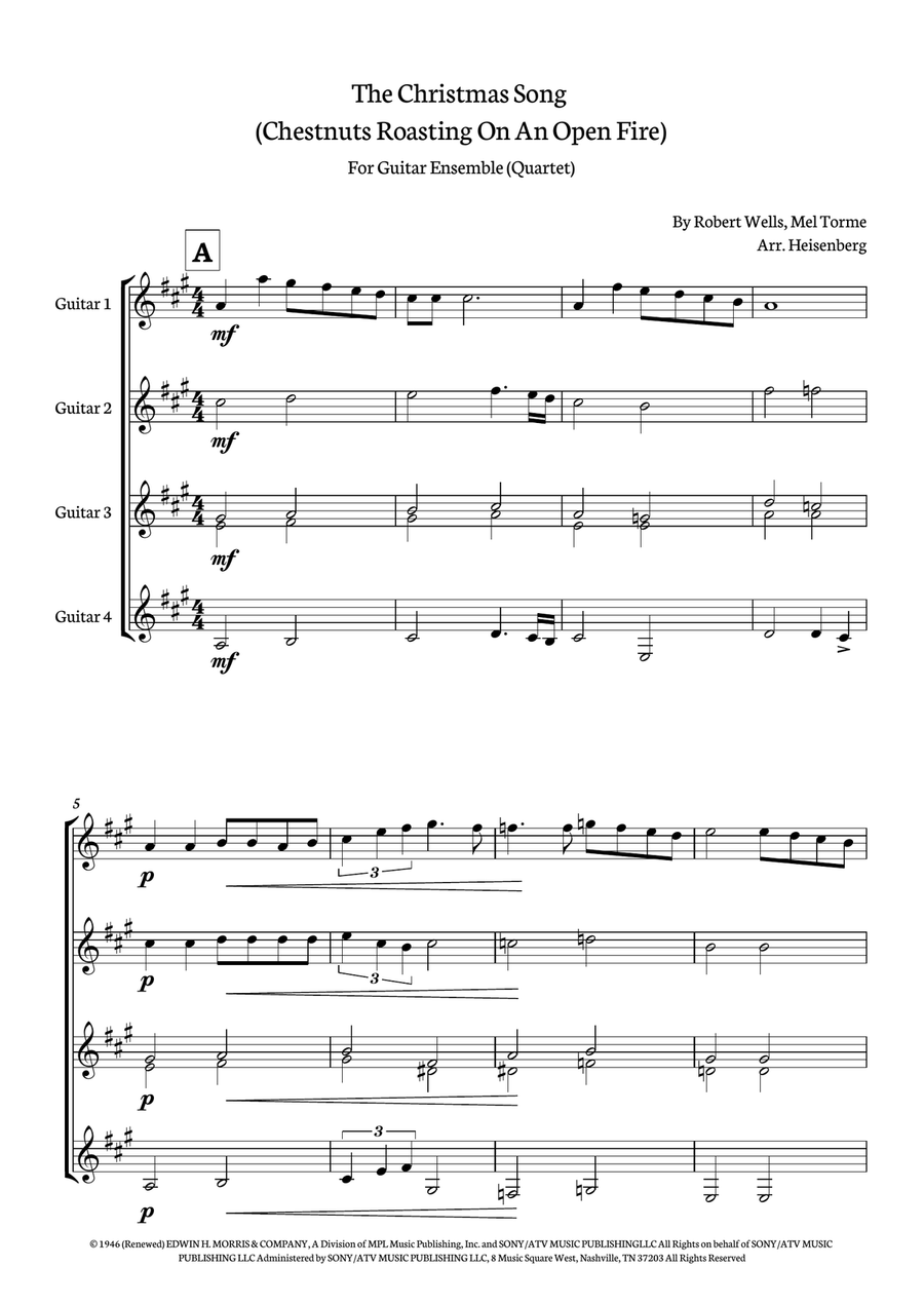 The Christmas Song (chestnuts Roasting On An Open Fire) Electric Guitar scores gallery preview page 1