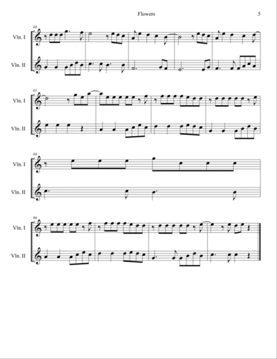 Flowers Flowers String Duet scores gallery preview page 5