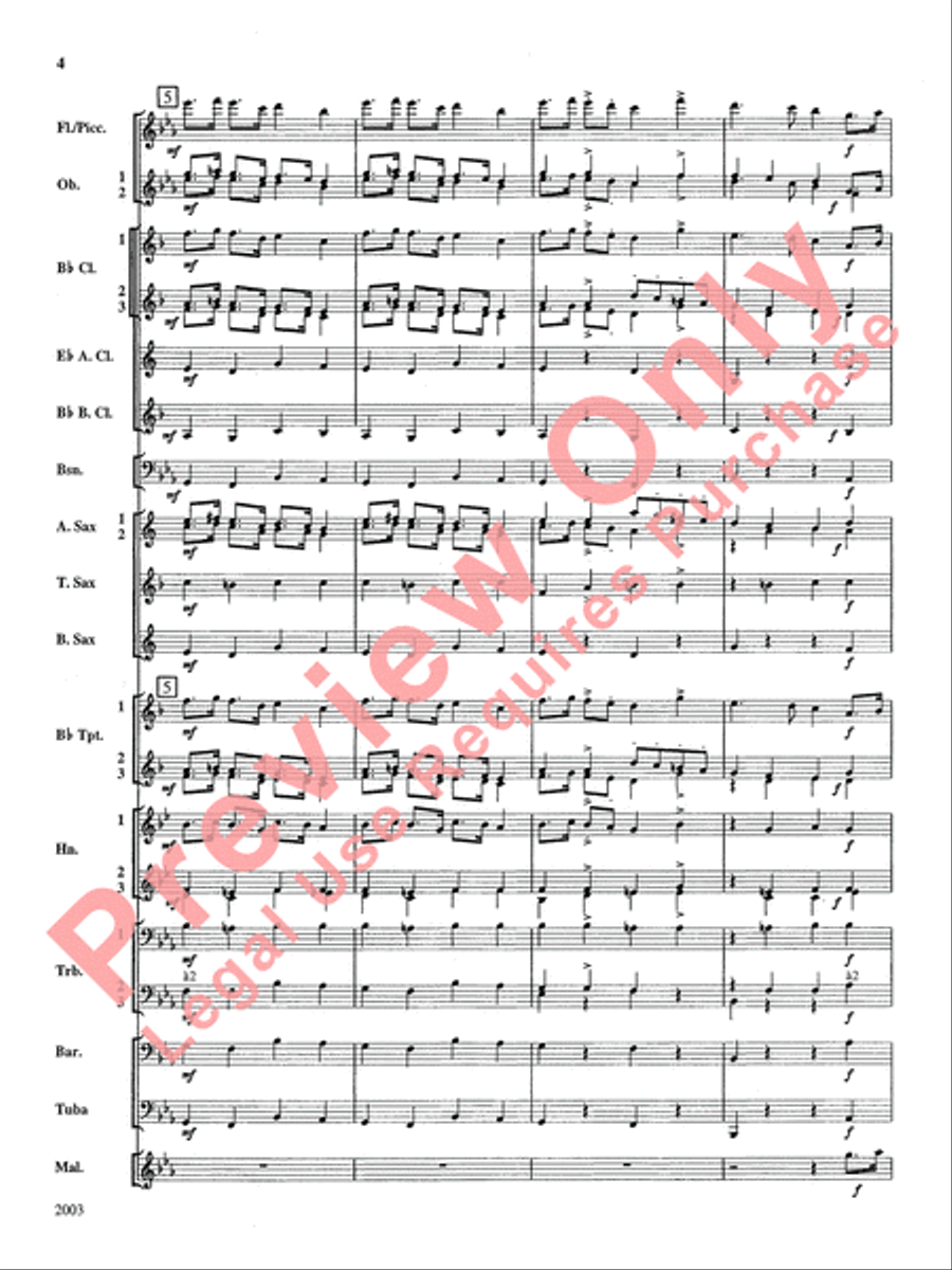 A Percy Grainger Suite Concert Band scores gallery preview page 5