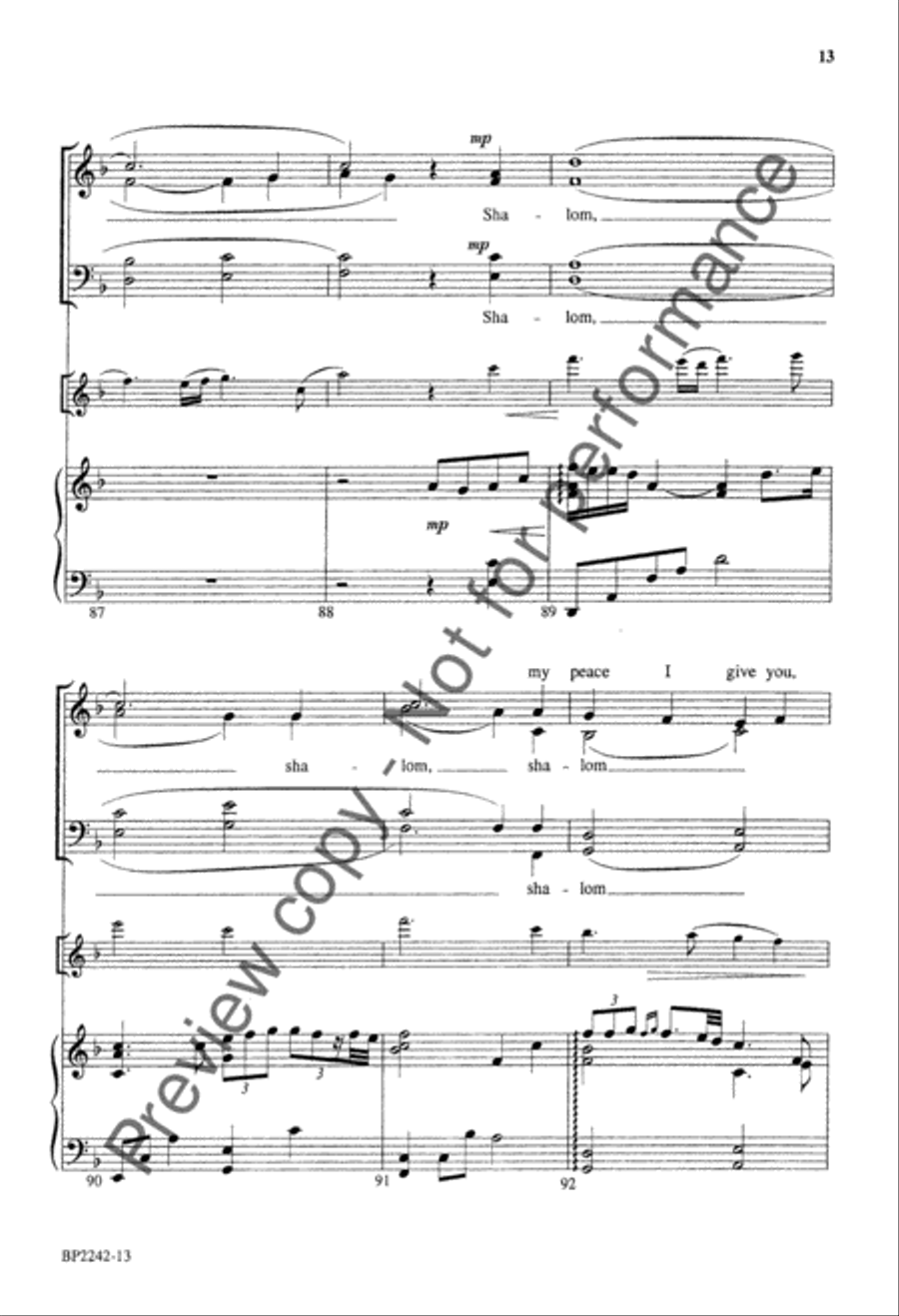 Shalom (SATB) 4-Part scores gallery preview page 14